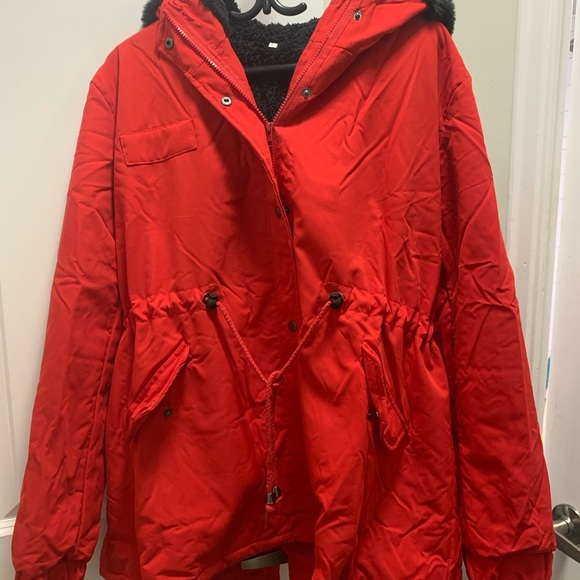 Red warm winter jacket. - Picture 2 of 3